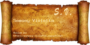 Semsey Violetta névjegykártya